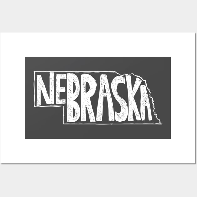 Nebraska (White Graphic) Wall Art by thefunkysoul